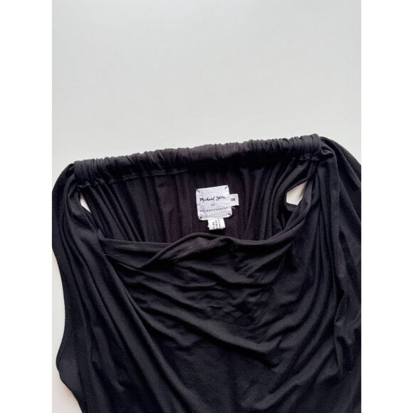 MICHAEL STARS x ANTHROPOLOGIE Black Draped Jersey Cowl Neck Halter Top, One Size - Picture 8 of 11